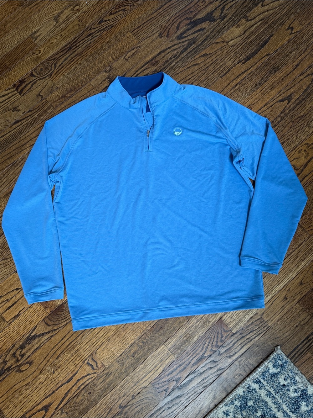 Peter Millar Men's Light Blue Quarter-Zip Performance Pullover